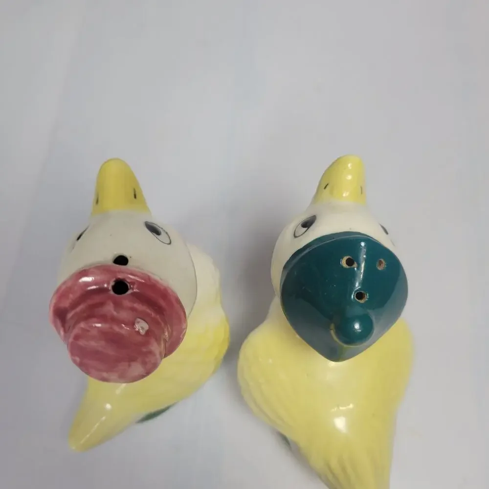 Vintage Duck Salt & Pepper Shakers 1950s Anthropomorphic Japan Ceramic MCM